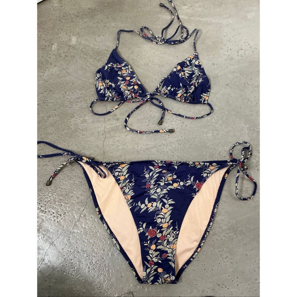 Faherty Floral String Bikini | Blue in Medium
